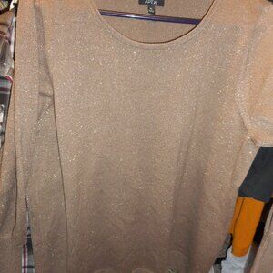 APT. 9: women's top, sweater , glittery, crew neck, size XL  brown